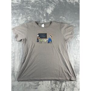 Anvil Remedial English Graphic Tee Gray Star Trek Yoda Cookie Monster XL Ladies